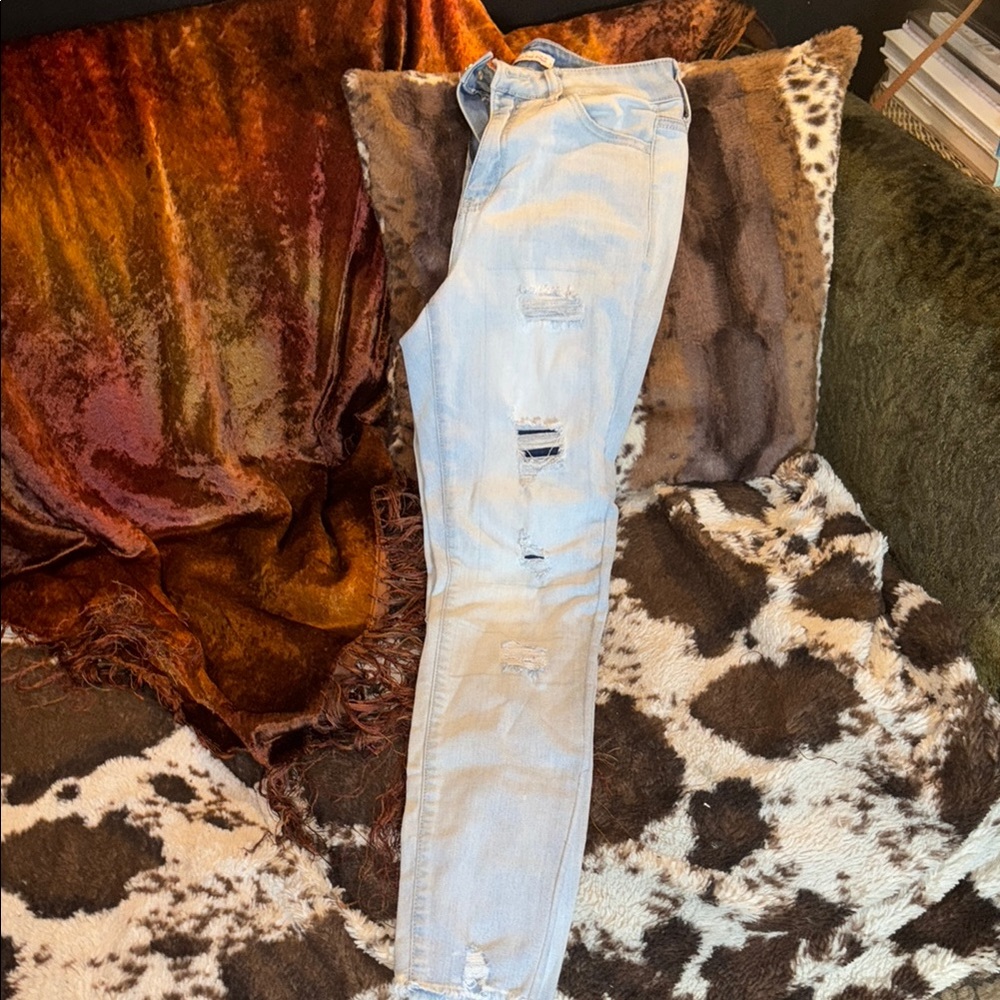 SO Light Blue Distressed Skinny Jeans